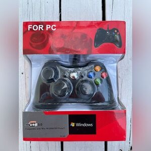 Wired Black Game Controller for PC